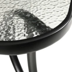 Flash Furniture Tory Commercial Grade Patio Table With Tempered Glass Top With Umbrella Hole And Steel Tube Frame -Furniture GUEST bc78856d 1b38 463a bdf9 7882c08e5516