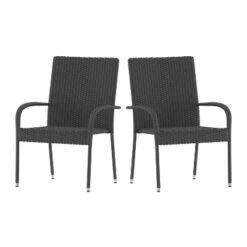 Flash Furniture Maxim Indoor/Outdoor Wicker Dining Chairs With Fade & Weather-Resistant Steel Frames For Patio And Deck -Furniture GUEST bcb9f145 2121 4e5e 84c2 6492c9091b23