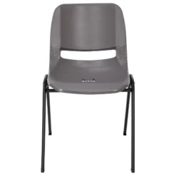 Flash Furniture HERCULES Series 661 Lb. Capacity Gray Ergonomic Shell Stack Chair With Black Frame And 16'' Seat Height, Set Of 5 -Furniture GUEST bcd554c3 77f4 4f95 8ff5 7cfd2abda83c