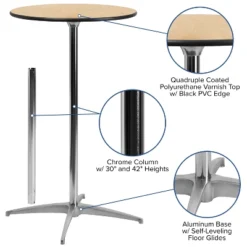 Flash Furniture 36'' Round Wood Cocktail Table With 30'' And 42'' Columns -Furniture GUEST bcea6180 78a2 47f8 b726 186625d62329