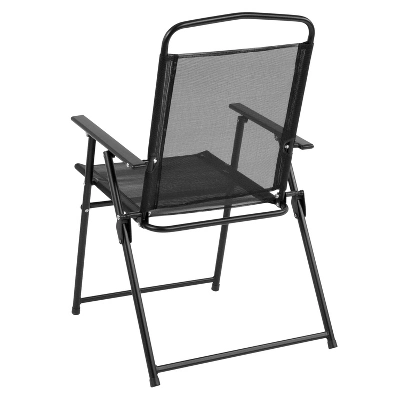 Flash Furniture Nantucket 6 Piece Patio Garden Set With Table, Umbrella And 4 Folding Chairs 2 Flash Furniture Nantucket 6 Piece Patio Garden Set With Table, Umbrella And 4 Folding Chairs - Image 2