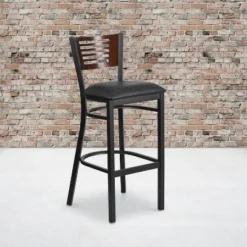 Flash Furniture Black Decorative Slat Back Metal Restaurant Barstool -Furniture GUEST bdaf968f 3e7f 44ad a169 135eb7a35d06
