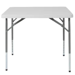 Flash Furniture 2.79-Foot Square Height Adjustable Granite White Plastic Folding Table -Furniture GUEST be00ecb6 1cfe 4557 af2a 627f5d4fb22b