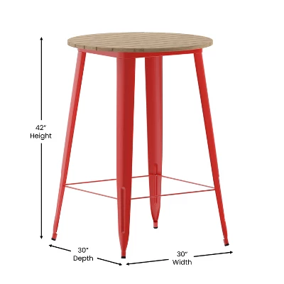 Flash Furniture Declan Commercial Indoor/Outdoor Bar Top Table, 30" Round All Weather Poly Resin Top With Steel Base 5 Flash Furniture Declan Commercial Indoor/Outdoor Bar Top Table, 30" Round All Weather Poly Resin Top With Steel Base - Image 5