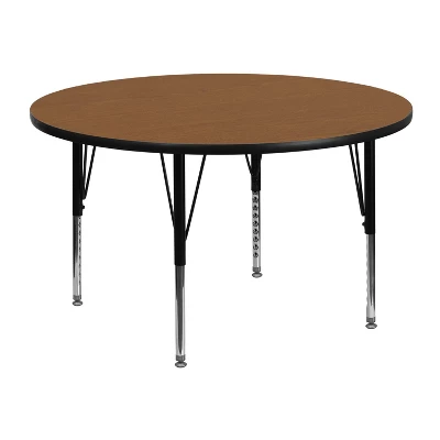 Flash Furniture 48'' Round Thermal Laminate Activity Table - Height Adjustable Short Legs 4 Flash Furniture 48'' Round Thermal Laminate Activity Table - Height Adjustable Short Legs - Image 4
