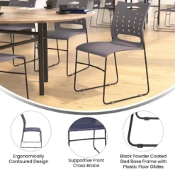 Flash Furniture 5 Pack HERCULES Series 881 Lb. Capacity Sled Base Stack Chair With Air-Vent Back 16 Flash Furniture 5 Pack HERCULES Series 881 Lb. Capacity Sled Base Stack Chair With Air-Vent Back -Furniture GUEST bf614d6e a1d0 41a9 9cf7 ac12ba104e0a