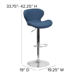 Flash Furniture Contemporary Adjustable Height Barstool With Curved Back And Chrome Base -Furniture GUEST bf633905 16c3 464f 8235 52c6a1c89df4