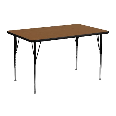 Flash Furniture 24''W X 48''L Rectangular HP Laminate Activity Table - Standard Height Adjustable Legs 2 Flash Furniture 24''W X 48''L Rectangular HP Laminate Activity Table - Standard Height Adjustable Legs - Image 2