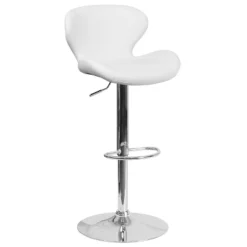 Flash Furniture Contemporary Adjustable Height Barstool With Curved Back And Chrome Base -Furniture GUEST c0265a33 e4f3 4981 8af7 11e45155a993