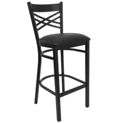 Flash Furniture Black ''X'' Back Metal Restaurant Barstool -Furniture GUEST c054d97f 7d67 461d 98a9 26cc750da25b