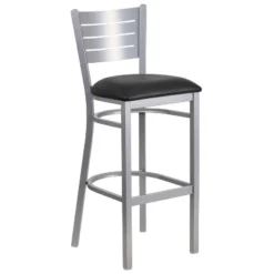 Flash Furniture Silver Slat Back Metal Restaurant Barstool -Furniture GUEST c058ee0d 5540 449c b911 3f8b2124549e
