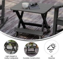 Flash Furniture Halifax Outdoor Folding Side Table, Portable All-Weather HDPE Adirondack Side Table -Furniture GUEST c0c64838 fd72 43ca b1be 7eeb94657e56
