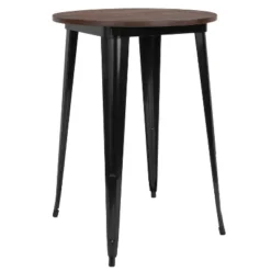 Flash Furniture 30" Round Metal Indoor Bar Height Table With Rustic Wood Top -Furniture GUEST c25b8d84 5b1c 45d6 835c 8b373b08c638