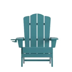 Flash Furniture Newport Adirondack Chair With Cup Holder, Weather Resistant HDPE Adirondack Chair -Furniture GUEST c2905dc6 ad70 44ac b8e2 abe76be7fa39