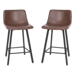 Flash Furniture Caleb Modern Armless 24 Inch Counter Height Stools Commercial Grade With Footrests And Matte Metal Frames, Set Of 2 -Furniture GUEST c29b22ea cc82 41c8 948e 7d44bcab7dd2