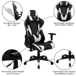 Flash Furniture Gaming Desk And Reclining Gaming Chair Set With Cup Holder, Headphone Hook, And Monitor/Smartphone Stand -Furniture GUEST c3646ff0 dd4e 4414 a23f ff496924574e