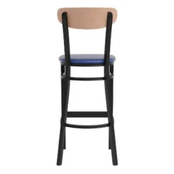 Flash Furniture Wright Commercial Grade Barstool With 500 LB. Capacity Steel Frame, Solid Wood Seat, And Boomerang Back -Furniture GUEST c3d56635 16dc 4741 8c1b ebbe3ea81669