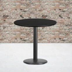 Flash Furniture 30'' Round Black Laminate Table Top With 18'' Round Table Height Base