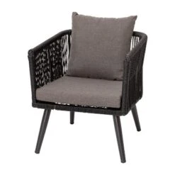 Flash Furniture Kierra Black All-Weather 4-Piece Woven Conversation Set With Gray Zippered Removable Cushions & Metal Coffee Table 19 Flash Furniture Kierra Black All-Weather 4-Piece Woven Conversation Set With Gray Zippered Removable Cushions & Metal Coffee Table -Furniture GUEST c470aa6e a521 4a0e b894 2c9b227b0983