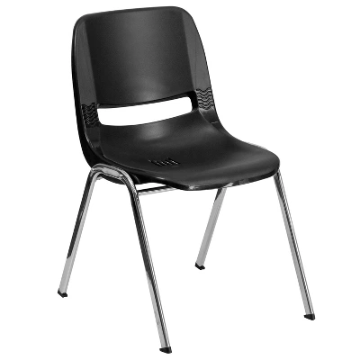 Flash Furniture HERCULES Series 880 Lb. Capacity Ergonomic Shell Stack Chair With Chrome Frame And 18'' Seat Height 12 Flash Furniture HERCULES Series 880 Lb. Capacity Ergonomic Shell Stack Chair With Chrome Frame And 18'' Seat Height - Image 12