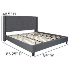 Flash Furniture Riverdale Tufted Upholstered Platform Bed With 10 Inch CertiPUR-US Certified Foam And Pocket Spring Mattress -Furniture GUEST c483d386 f954 48e4 9018 7d7024ddb936