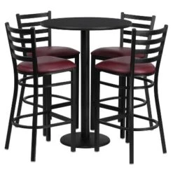 Flash Furniture 30'' Round Laminate Table Set With Round Base And 4 Ladder Back Metal Barstools 13 Flash Furniture 30'' Round Laminate Table Set With Round Base And 4 Ladder Back Metal Barstools -Furniture GUEST c49e2e62 be68 473a 96b3 8c1050b4db2b