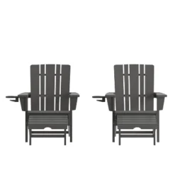 Flash Furniture Halifax HDPE Adirondack Chair With Cup Holder And Pull Out Ottoman, All-Weather HDPE Indoor/Outdoor Lounge Chair 26 Flash Furniture Halifax HDPE Adirondack Chair With Cup Holder And Pull Out Ottoman, All-Weather HDPE Indoor/Outdoor Lounge Chair -Furniture GUEST c4b9ec94 adf5 46ad 8f95 a70e00b6d6fc