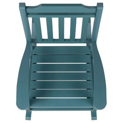 Flash Furniture Winston All-Weather Poly Resin Wood Rocking Chair 4 Flash Furniture Winston All-Weather Poly Resin Wood Rocking Chair - Image 4