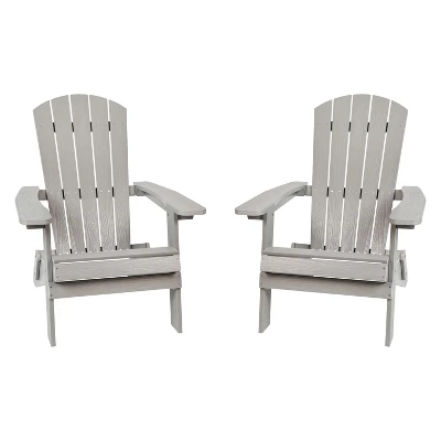 Flash Furniture Set Of 2 Charlestown All-Weather Poly Resin Folding Adirondack Chair 14 Flash Furniture Set Of 2 Charlestown All-Weather Poly Resin Folding Adirondack Chair - Image 14