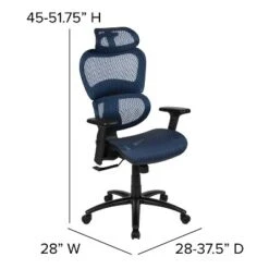 Flash Furniture Ergonomic Mesh Office Chair With 2-to-1 Synchro-Tilt, Adjustable Headrest, Lumbar Support, And Adjustable Pivot Arms 19 Flash Furniture Ergonomic Mesh Office Chair With 2-to-1 Synchro-Tilt, Adjustable Headrest, Lumbar Support, And Adjustable Pivot Arms -Furniture GUEST c5f5a89e c35c 4695 8e18 6466f5c33655