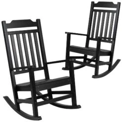 Flash Furniture Set Of 2 Winston All-Weather Faux Wood Rocking Chair -Furniture GUEST c696c5b8 86d7 4c5c b192 c2ec1c2ab57f