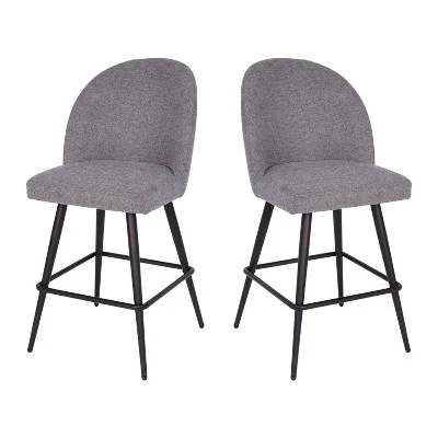 Flash Furniture Lyla Set Of 2 Commercial Modern Armless Counter Stools With Contoured Backrests, Steel Frames And Footrests-Set Of 2 12 Flash Furniture Lyla Set Of 2 Commercial Modern Armless Counter Stools With Contoured Backrests, Steel Frames And Footrests-Set Of 2 - Image 12