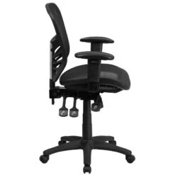Flash Furniture Mid-Back Transparent Black Mesh Multifunction Executive Swivel Ergonomic Office Chair With Adjustable Arms -Furniture GUEST c7009caf ee36 4365 9445 1ea4df118e77