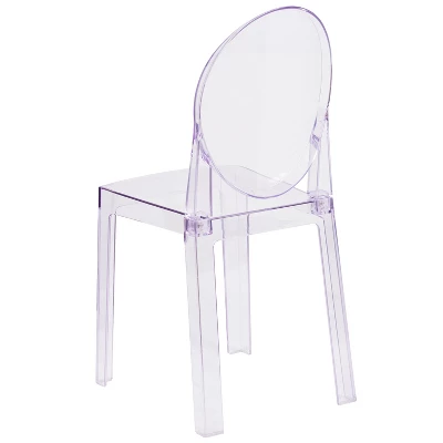 Flash Furniture Ghost Chair With Oval Back In Transparent Crystal 6 Flash Furniture Ghost Chair With Oval Back In Transparent Crystal - Image 6