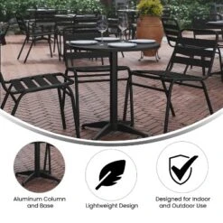 Flash Furniture Mellie 27.5'' Round Aluminum Indoor-Outdoor Table With Base -Furniture GUEST c912c736 7cdc 45e3 8cd0 9afcaec6599f