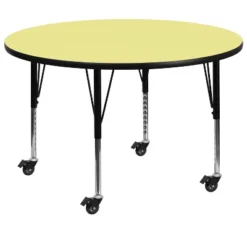 Flash Furniture Mobile 48'' Round Thermal Laminate Activity Table - Height Adjustable Short Legs -Furniture GUEST c93172bb 6c0e 483c 83b1 639aabc6fc88
