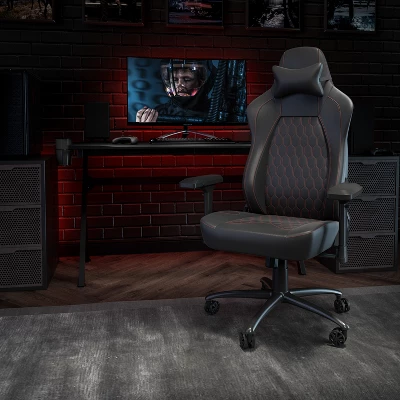 Flash Furniture Falco Ergonomic High Back Adjustable Gaming Chair With 4D Armrests, Headrest Pillow, And Adjustable Lumbar Support 1 Flash Furniture Falco Ergonomic High Back Adjustable Gaming Chair With 4D Armrests, Headrest Pillow, And Adjustable Lumbar Support
