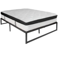 Flash Furniture 14 Inch Metal Platform Bed Frame With 12 Inch Memory Foam Pocket Spring Mattress In A Box (No Box Spring Required) -Furniture GUEST ca19a8b7 a123 415a a3e6 7de0609d7d83