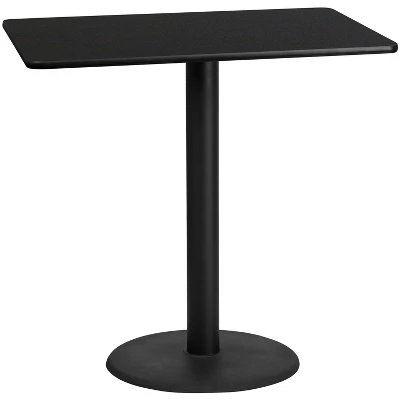 Flash Furniture 30'' X 48'' Rectangular Laminate Table Top With 24'' Round Bar Height Table Base 3 Flash Furniture 30'' X 48'' Rectangular Laminate Table Top With 24'' Round Bar Height Table Base - Image 3