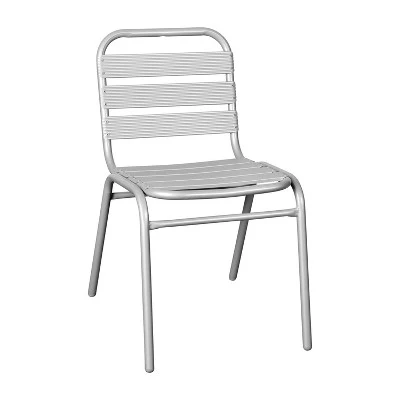 Flash Furniture Lila Aluminum Commercial Indoor-Outdoor Armless Restaurant Stack Chair With Triple Slat Back 12 Flash Furniture Lila Aluminum Commercial Indoor-Outdoor Armless Restaurant Stack Chair With Triple Slat Back - Image 12
