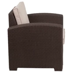 Flash Furniture Chocolate Brown Faux Rattan Chair With All-Weather Beige Cushion 15 Flash Furniture Chocolate Brown Faux Rattan Chair With All-Weather Beige Cushion -Furniture GUEST cbce8549 e756 472d 9d33 97e2e6e53bd6