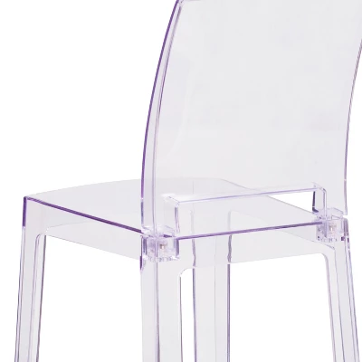 Flash Furniture Ghost Counter Stool With Square Back In Transparent Crystal 4 Flash Furniture Ghost Counter Stool With Square Back In Transparent Crystal - Image 4