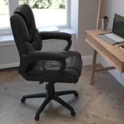 Flash Furniture Flash Fundamentals Big & Tall 400 Lb. Rated LeatherSoft Swivel Office Chair With Padded Arms 20 Flash Furniture Flash Fundamentals Big & Tall 400 Lb. Rated LeatherSoft Swivel Office Chair With Padded Arms -Furniture GUEST cc407be4 b0ef 4752 b859 82b29a284dd4