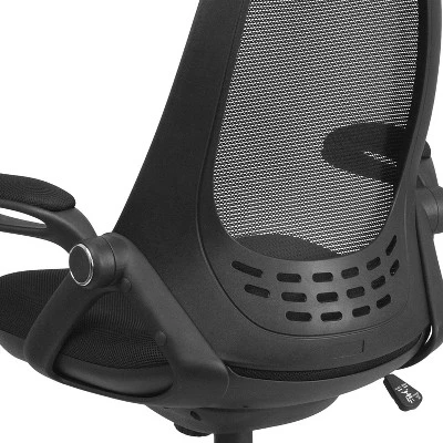 Flash Furniture Ivan High Back Black Mesh Executive Swivel Office Chair With Flip-Up Arms 5 Flash Furniture Ivan High Back Black Mesh Executive Swivel Office Chair With Flip-Up Arms - Image 5