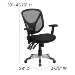 Flash Furniture Mid-Back Black Mesh Multifunction Swivel Ergonomic Task Office Chair With Adjustable Arms -Furniture GUEST cc5e483a 14b0 425b 8a0c 53077160d9b9