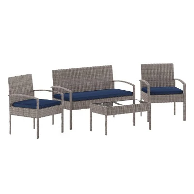 Flash Furniture Aransas Series 4 Piece Patio Set With Steel Frame And Cushions 13 Flash Furniture Aransas Series 4 Piece Patio Set With Steel Frame And Cushions - Image 13