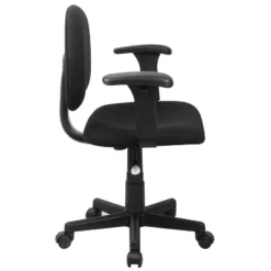 Flash Furniture Wayne Mid-Back Black Fabric Swivel Task Office Chair With Adjustable Arms -Furniture GUEST ccca7afe 27f8 4127 a0a4 85cbd2fd961b