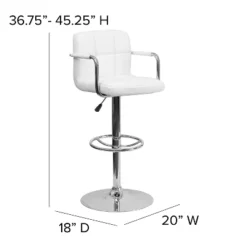 Flash Furniture Contemporary Quilted Vinyl Adjustable Height Barstool With Arms And Chrome Base 21 Flash Furniture Contemporary Quilted Vinyl Adjustable Height Barstool With Arms And Chrome Base -Furniture GUEST ce90d23d c3bc 43c3 b43d 4f1f7de6c6fa