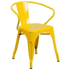Flash Furniture Commercial Grade Metal Indoor-Outdoor Chair With Arms -Furniture GUEST ce929f63 d8a1 4559 9f80 4511badf8dfe