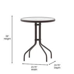 Flash Furniture Lila 23.75'' Round Glass Metal Table With 2 Metal Aluminum Slat Stack Chairs 21 Flash Furniture Lila 23.75'' Round Glass Metal Table With 2 Metal Aluminum Slat Stack Chairs -Furniture GUEST d0fd63f9 456d 4f55 ad1f a3f40b0e8f88
